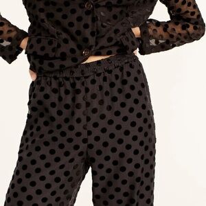 J Crew Flocked Dot Velvet Trousers